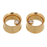 Maxbell Stainless Steel Screw Ear Gauges Flesh Tunnels Plugs Stretchers 16mm Gold - Aladdin Shoppers