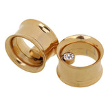 Maxbell Stainless Steel Screw Ear Gauges Flesh Tunnels Plugs Stretchers 16mm Gold - Aladdin Shoppers