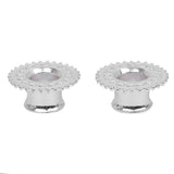 Maxbell Copper Ear Plug Gauges Flesh Tunnel Hollow Flower Ear Stretchers 12mm Silver - Aladdin Shoppers