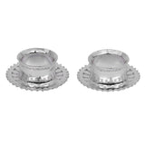 Maxbell Copper Ear Plug Gauges Flesh Tunnel Hollow Flower Ear Stretchers 16mm Silver - Aladdin Shoppers
