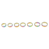 Maxbell Rainbow Titanium Steel Rings Men/Womens Engagement Wedding Band Ring Size 6 - Aladdin Shoppers