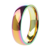 Maxbell Rainbow Titanium Steel Rings Men/Womens Engagement Wedding Band Ring Size 6 - Aladdin Shoppers