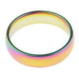 Maxbell Rainbow Titanium Steel Rings Men/Womens Engagement Wedding Band Ring Size 6 - Aladdin Shoppers