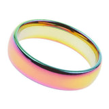 Maxbell Rainbow Titanium Steel Rings Men/Womens Engagement Wedding Band Ring Size 6 - Aladdin Shoppers