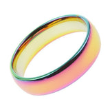 Maxbell Rainbow Titanium Steel Rings Men/Womens Engagement Wedding Band Ring Size 6 - Aladdin Shoppers