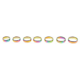 Maxbell Rainbow Titanium Steel Rings Men/Womens Engagement Wedding Band Ring Size 6 - Aladdin Shoppers