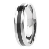 Maxbell Fashion Titanium Stainless Steel Band Ring Jewelry for Men Black Size 7 - Aladdin Shoppers