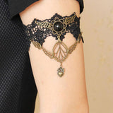 Maxbell Maxbell Retro Victorian Sexy Black Lace Armlet Armband Upper Arm Chain Party Costume