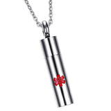 Maxbell Pill Shape Keepsake Container Medical Alert Identification Pendant Necklace - Aladdin Shoppers