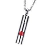 Maxbell Pill Shape Keepsake Container Medical Alert Identification Pendant Necklace - Aladdin Shoppers