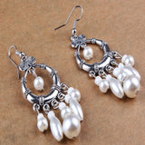 Maxbell Women's Boho Vintage Pearls Beads Tassel Hook Drop Dangle Earrings White - Aladdin Shoppers