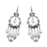 Maxbell Women's Boho Vintage Pearls Beads Tassel Hook Drop Dangle Earrings White - Aladdin Shoppers