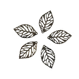 Maxbell 100pcs Pierced Tree Leaves Charm Pendant Jewelry Making Home Decor Jet Black - Aladdin Shoppers