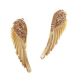 Maxbell Crystal Rhinesotne Large Angel Wing Drop Dangle Earrings Ear Studs Gold - Aladdin Shoppers