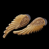 Maxbell Crystal Rhinesotne Large Angel Wing Drop Dangle Earrings Ear Studs Gold - Aladdin Shoppers