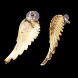 Maxbell Crystal Rhinesotne Large Angel Wing Drop Dangle Earrings Ear Studs Gold - Aladdin Shoppers