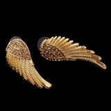 Maxbell Crystal Rhinesotne Large Angel Wing Drop Dangle Earrings Ear Studs Gold - Aladdin Shoppers