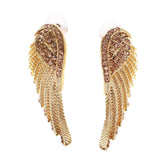 Maxbell Crystal Rhinesotne Large Angel Wing Drop Dangle Earrings Ear Studs Gold - Aladdin Shoppers