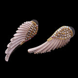 Maxbell Crystal Rhinesotne Large Angel Wing Drop Dangle Earrings Ear Studs Platinum - Aladdin Shoppers