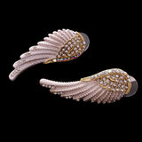 Maxbell Crystal Rhinesotne Large Angel Wing Drop Dangle Earrings Ear Studs Platinum - Aladdin Shoppers
