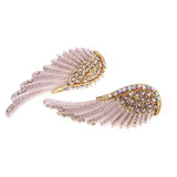 Maxbell Crystal Rhinesotne Large Angel Wing Drop Dangle Earrings Ear Studs Platinum - Aladdin Shoppers