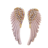 Maxbell Crystal Rhinesotne Large Angel Wing Drop Dangle Earrings Ear Studs Platinum - Aladdin Shoppers