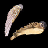 Maxbell Crystal Rhinesotne Large Angel Wing Drop Dangle Earrings Ear Studs Platinum - Aladdin Shoppers