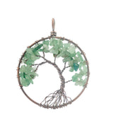 Maxbell Tree of Life Pendant Vintage Copper Wire Wrapped Gemstone Charms Green - Aladdin Shoppers