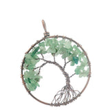 Maxbell Tree of Life Pendant Vintage Copper Wire Wrapped Gemstone Charms Green - Aladdin Shoppers