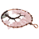 Maxbell Tree of Life Pendant Vintage Copper Wire Wrapped Gemstone Charms Pink - Aladdin Shoppers