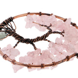 Maxbell Tree of Life Pendant Vintage Copper Wire Wrapped Gemstone Charms Pink - Aladdin Shoppers