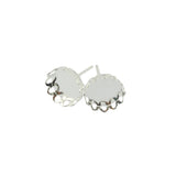 Maxbell 20pcs 10mm Cabochon Settings Earrings Blanks Earring Bezel Base Silver White - Aladdin Shoppers
