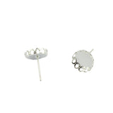 Maxbell 20pcs 10mm Cabochon Settings Earrings Blanks Earring Bezel Base Silver White - Aladdin Shoppers