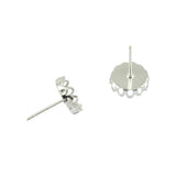 Maxbell 20pcs 10mm Cabochon Settings Earrings Blanks Earring Bezel Base Silver White - Aladdin Shoppers