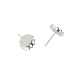 Maxbell 20pcs 10mm Cabochon Settings Earrings Blanks Earring Bezel Base Silver White - Aladdin Shoppers