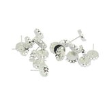 Maxbell 20pcs 10mm Cabochon Settings Earrings Blanks Earring Bezel Base Silver White - Aladdin Shoppers