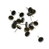Maxbell 20pcs 10mm Cabochon Settings Earrings Blanks Earring Bezel Base Bronze - Aladdin Shoppers