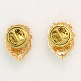 1 Pair Delicate 3D Lion Head Brooch Collar Lapel Pins Tips Gift Unisex-Gold