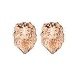 1 Pair Delicate 3D Lion Head Brooch Collar Lapel Pins Tips Gift Unisex-Gold