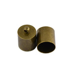 10Pcs Brass End Cord Crimp Bead Cap Findings Bronze for 9mm 10mm Leather Cord DIY