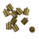 10Pcs Brass End Cord Crimp Bead Cap Findings Bronze for 9mm 10mm Leather Cord DIY