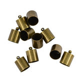 10Pcs Brass End Cord Crimp Bead Cap Findings Bronze for 9mm 10mm Leather Cord DIY