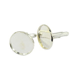 Maxbell 6Pcs Mens Square Round Blank Setting Base Pad CuffLink DIY Cabochon Cufflink