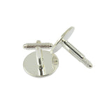 Maxbell 6Pcs Mens Square Round Blank Setting Base Pad CuffLink DIY Cabochon Cufflink