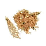 Maxbell 24Pcs Tassel Pendant Necklace DIY Craft For Jewelry Making Light Gold&Silver