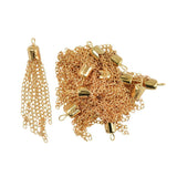Maxbell 24Pcs Tassel Pendant Necklace DIY Craft For Jewelry Making Light Gold&Silver