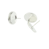 Maxbell 48Pcs Round Earring Blank Bezel Setting For 12mm Finding Copper&Silver White