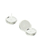 Maxbell 48Pcs Round Earring Blank Bezel Setting For 12mm Finding Copper&Silver White