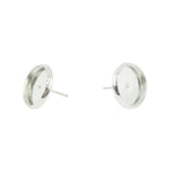 Maxbell 48Pcs Round Earring Blank Bezel Setting For 12mm Finding Copper&Silver White