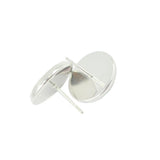 Maxbell 48Pcs Round Earring Blank Bezel Setting For 12mm Finding Copper&Silver White